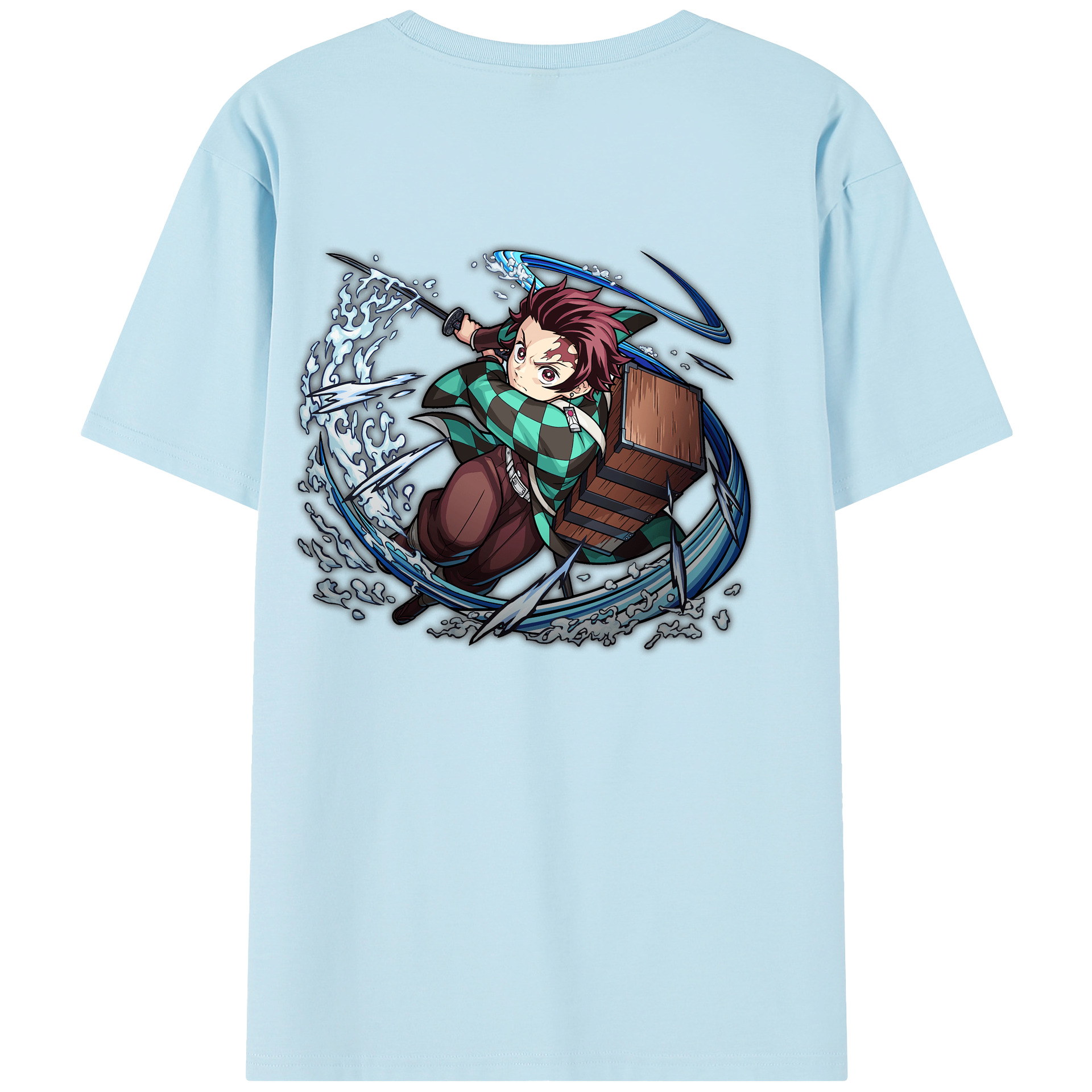 （画像用） 鬼滅の刃 竈門 炭治郎／かまど たんじろう Kamado Tanjirou 綿100％半袖Tシャツ（背面プリント）